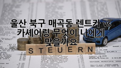 울산 북구 매곡동 렌트카 vs 카셰어링: 무엇이 나에게 맞을까요?