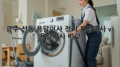 광주 선동 용달이사 정리: 포장이사 vs 용달이사 비교